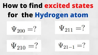 How to determine the 4 Wavefunctions of the Hydrogen Atom for n2 [upl. by Akiria983]