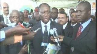 Le Président Ouattara inaugure une usine du groupe singapourien Olam à Bouaké [upl. by Grissom]