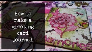 how to make a greeting card junk journal [upl. by Rufford]