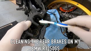 Cleaning the rear brakes on my BMW GS Part 2 [upl. by Esinehs963]