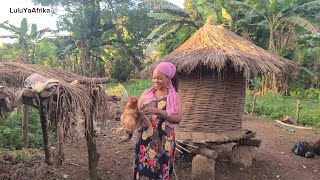 SLAUGHTERING CHICKEN FOR DINNER IN AN AFRICAN VILLAGE LIFE [upl. by Einnig]