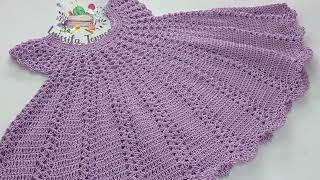 PATRÓN DE GANCHILLO FÁCIL Y RAPIDO VESTIDO DE NIÑA A CROCHET PASO A PASO TEJIDO FÁCIL easycrochet [upl. by Urba867]