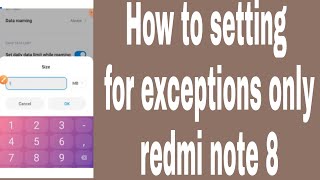 How to setting for exceptions only redmi note 8 [upl. by Akinar]