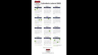 Calendario Laboral 2020  Días Festivos Nacionales para 2020 Todos los Puentes NO VAYAS A TRABAJAR [upl. by Adihahs271]