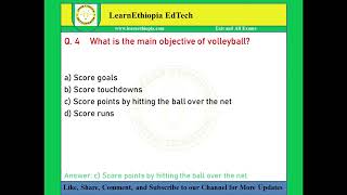 Volleyball  Model Exit Exam Questions for Sport Science Exit Exam [upl. by Butterfield]