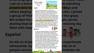 🌳 Lectura en Inglés A Day in the Park  Mejora tu Comprensión con Lecturas en Inglés ☀️ [upl. by Firahs]