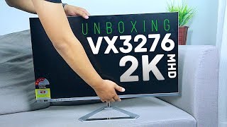 Unboxing monitor VX3276 2K MHD IPS panel with frameless design viewsonic [upl. by Siuqram]