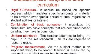 Subject Centred Curriculum [upl. by Hannibal]