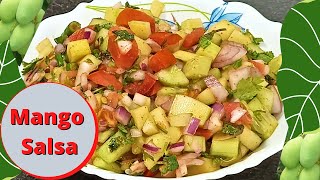 Mango salsa Raw mango tropical fruit Indian raw mango salsa style summer diet and drink [upl. by Strephonn]