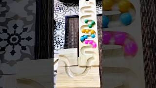 Marble Run Race ASMR Wooden Track Video 🎢 marbleasmr marblerace marblerun asmr marbles [upl. by Kilroy]