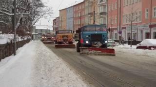 Winterdienst im Convoy in Frankfurt Oder [upl. by Sikata]