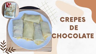 Crepes de chocolate con frutas desayuno rapido [upl. by Dercy]