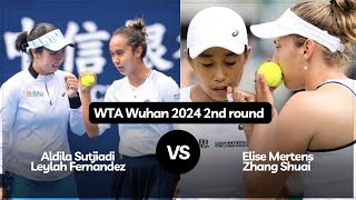 Aldila SutjiadiLeylah Fernandez vs Elise MertensZhang Shuai  Wuhan 2024 [upl. by Eniladam]