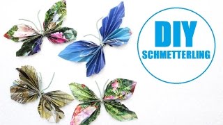 DIY  Schmetterlinge Basteln  falten Ostern Deko Idee [upl. by Llimaj]