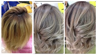 Окрашивание волос в серый пепельный цвет с темными корнями  HOW TO GET GREY HAIR with dark roots [upl. by Cowen]