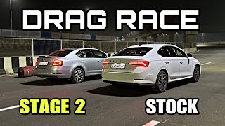 OCTAVIA STAGE 2 VS STOCK OCTAVIA DRAG RACE [upl. by Horst887]