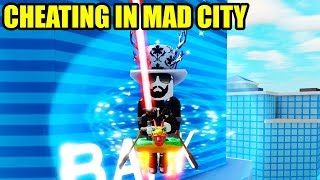 CHEATING with the LASERBLADE  Roblox Mad City [upl. by Lleihsad877]