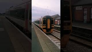 British Rail Class 158s depart Tywyn Wales  DMU Sprinter  Transport For Wales [upl. by Viccora]