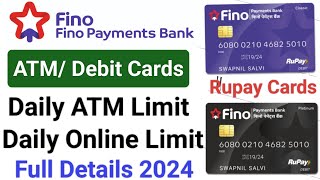 Fino payment bank debit card per day limit  Fino payment bank ATM card limit [upl. by Jessika]