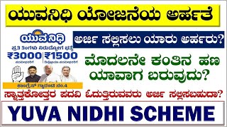 yuva nidhi scheme in Karnataka  yuva nidhi scheme eligibility  eligibility for yuva nidhi yojana [upl. by Nairbal]