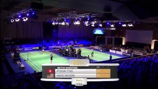 Bitburger Badminton Open 2015  SF M2WD  PoonTse vs KahKhe [upl. by Ainattirb]