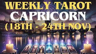 Capricorn Weekly Tarot Reading November 18th  24th Guidance Predictions amp Manifestation Tips [upl. by Goldstein]