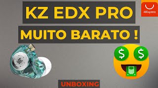 O que vem na CAIXA do KZ EDX PRO ciano do Aliexpress UNBOXING [upl. by Skelly]