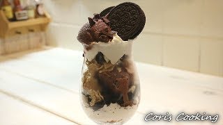 オレのチョコレートパフェの作り方・簡単レシピ☆Chocolate Parfait oreo｜Coris cooking [upl. by Nylde719]