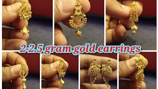 225 gram gold earrings dull for daily use  gold stud earring jhumka kaner dull  22 hoop earring [upl. by Hort]