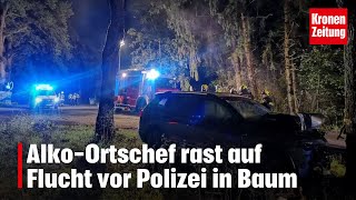 AlkoOrtschef rast auf Flucht vor Polizei in Baum  kronetv NEWS [upl. by Anitel724]