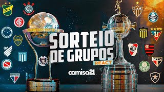 REACT SORTEIO DOS GRUPOS DA LIBERTADORES E SULAMERICANA 2024  AO VIVO [upl. by Shayn593]