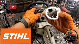 Howto replace a carburetor on a stihl MS271 Chainsaw howto small engine repair diy fyp [upl. by Rojam809]