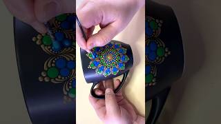 Tips and tricks painting a mandala coffee mug Full video YT art satisfying craft viral mandala [upl. by Amador]