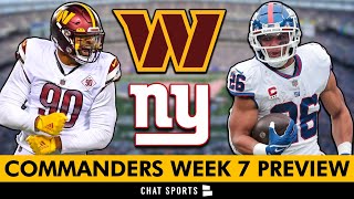 Commanders vs Giants Week 7 Preview Score Prediction  Keys To Victory  Giant Stakes This Week [upl. by Oly]