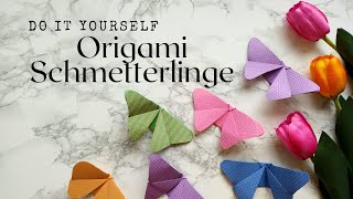 Origami Schmetterling falten 🦋 Selbstgemachte Schmetterlinge aus Papier basteln  DIY Geschenkidee [upl. by Gottlieb]