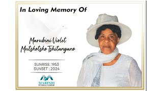 Vho  Marubini Violet Mutshotsho Tshitangano  Funeral Service 23 November 2024 [upl. by Eberle]