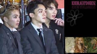 EXO amp BTSs Jungkook reaction on Rosés Acoustic Performance [upl. by Medovich]