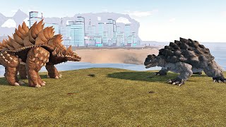 Singular Point Anguirus vs Millenium Kamoebas Battle  Kaiju Universe [upl. by Zysk34]