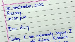 How to write diary writing 2024  Diary entry on meeting an old friend [upl. by Nick]