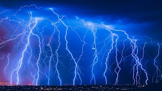 Roaring Thunderstorm Sounds ☔ Pelting Rain Thunder amp Lightning Ambience for Sleep 🌩️ Nature Video [upl. by Talich197]