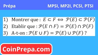 Ensemble des parties dun ensemble PE exercice corrigé [upl. by Johns]