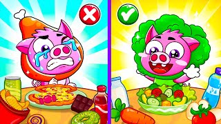 Healthy Food Vs Junk Food Song 🍔🥗 Healthy Habits 🥦🍅 Funny Kids Songs  Baby Color Nursery Rhymes [upl. by Leonhard]