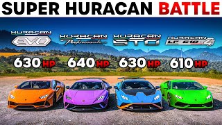 FH5  Huracan STO VS Huracan Performante VS Huracan EVO VS Huracan  Ultimate Huracan Battle [upl. by Sonnie]