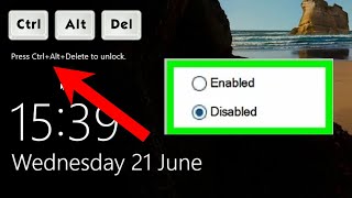 How To Enable or Disable CTRLALTDEL Windows 10 Lock Screen [upl. by Notse]