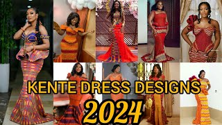 New Ghanaian kente styles for engagement  kente dress designs for ladies African dresses in pagne [upl. by Kus]