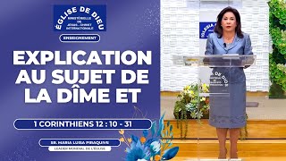 Enseignement  Explication sur la dîme et Corinthiens 12  10  31 – 12 mai 2024  Sr María Luisa [upl. by Yaner]