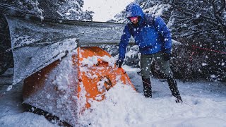 BLIZZARD CAMPING  Alone in a SNOWSTORM  Heavy Winter Snow [upl. by Frentz]