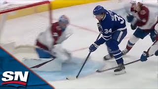 Auston Matthews Uses Patience To Score After Great Pass From Mitch Marner [upl. by Ynnahc]