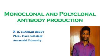 Polyclonal and Monoclonal Antibody Production  Plant Virology  MSc Plant Pathology [upl. by Deer785]