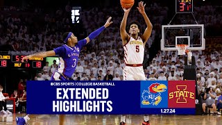 No 7 Kansas at No 23 Iowa State College Basketball Extended Highlights I CBS Sports [upl. by Notsruht]